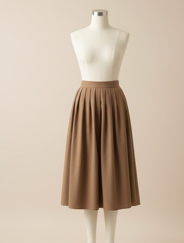 Retro rock khaki faltenrock - retro,