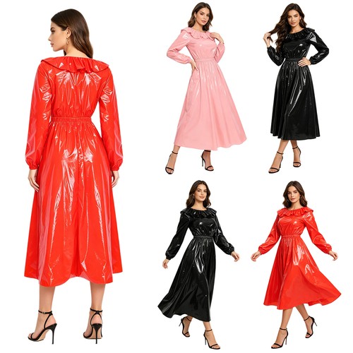 Frauen maxikleid plastik - frauen,