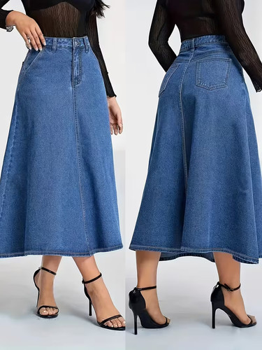 Damen jeans midirock sexy - damen,