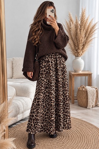 Damen maxirock leopardenmuster - damen,