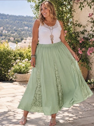 Boho spitzenrock mint grün - boho,